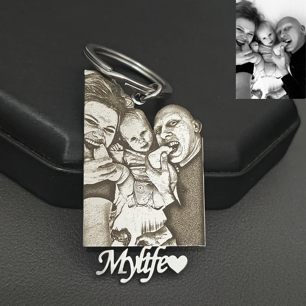 Customized Laser Engraving Family Photo Pendant Keychain Stainless Steel Personalized Couple Parent Family Gifts Keepsake
Customized Laser Engraving Family Photo Pendant Keychain Stainless Steel Personalized Couple Parent Family Gifts Keepsake