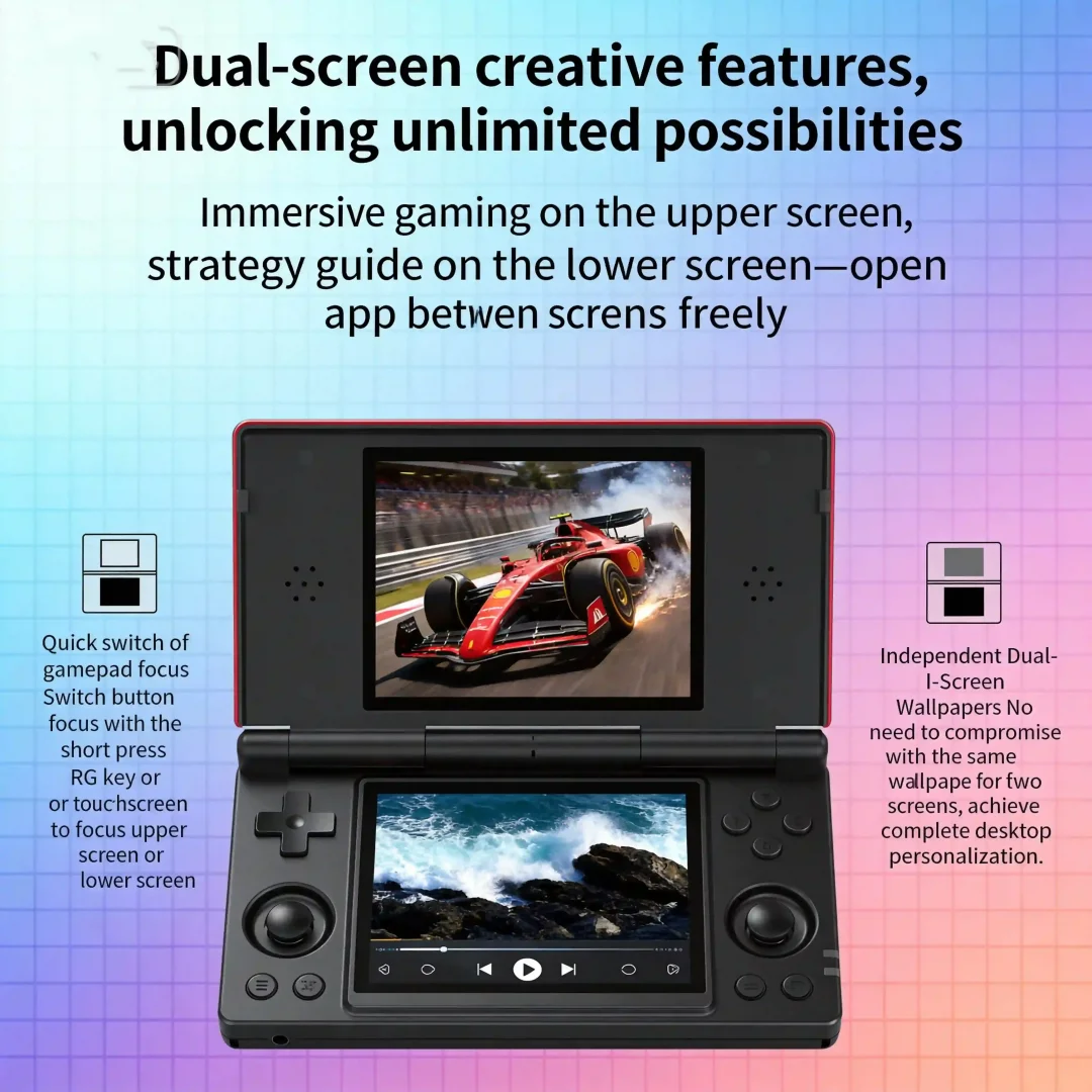 Портативная игровая консоль ANBERNIC RG DS 2026 – раскладной дизайн, 4-дюймовый сенсорный IPS-экран, Android 14, Wi-Fi-стриминг RixelHK, функции ИИ
Портативная игровая консоль ANBERNIC RG DS 2026 – раскладной дизайн, 4-дюймовый сенсорный IPS-экран, Android 14, Wi-Fi-стриминг RixelHK, функции ИИ
