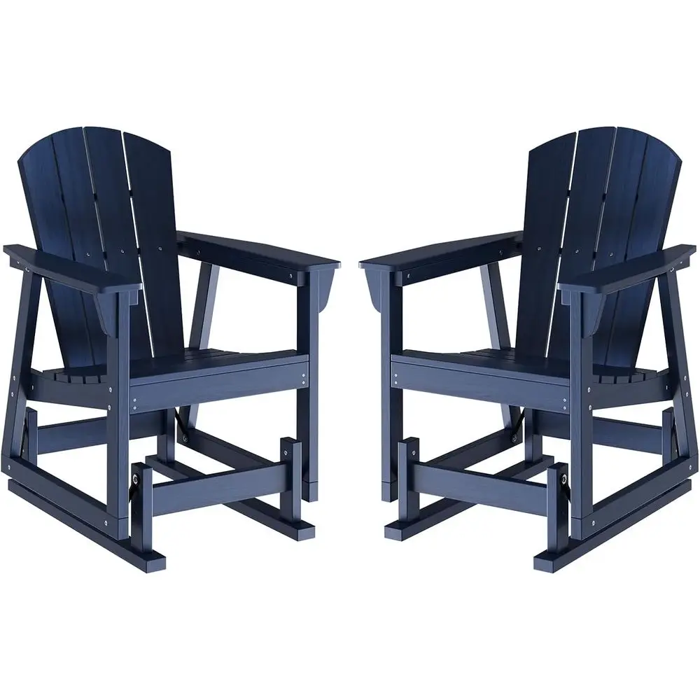 Wood-Like HDPE Patio Rocking Chairs with Wide Seats, Set of 2, Blue
Wood-Like HDPE Patio Rocking Chairs with Wide Seats, Set of 2, Blue