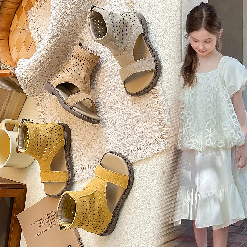 Girls Roman Sandals Kids Summer Ankle Boots Hollow Out Shoes Soft Sole Casual Beach Sandals for Children Outdoor Anti Slip Shoes
Girls Roman Sandals Kids Summer Ankle Boots Hollow Out Shoes Soft Sole Casual Beach Sandals for Children Outdoor Anti Slip Shoes