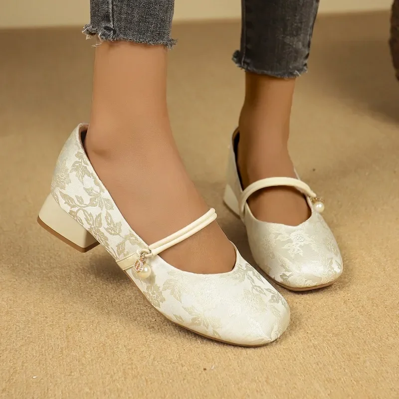 Ladies Shoes 2025 Mary Janes Women's High Heels Fashion Dress Pumps Women Pearl Round Toe Shallow Slip on Low Heel Shoes Women
Ladies Shoes 2025 Mary Janes Women's High Heels Fashion Dress Pumps Women Pearl Round Toe Shallow Slip on Low Heel Shoes Women