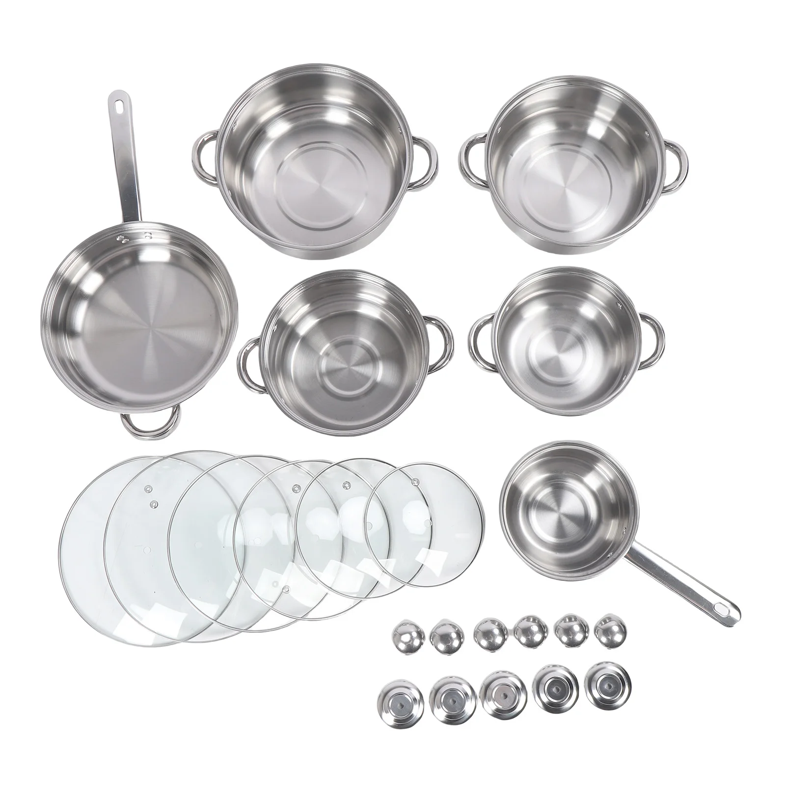 Stainless Steel Pots and Pans Set Cooking Set with Lids Long Lasting Thickened Easy To Clean Multifunctional for Kitchen
Stainless Steel Pots and Pans Set Cooking Set with Lids Long Lasting Thickened Easy To Clean Multifunctional for Kitchen
