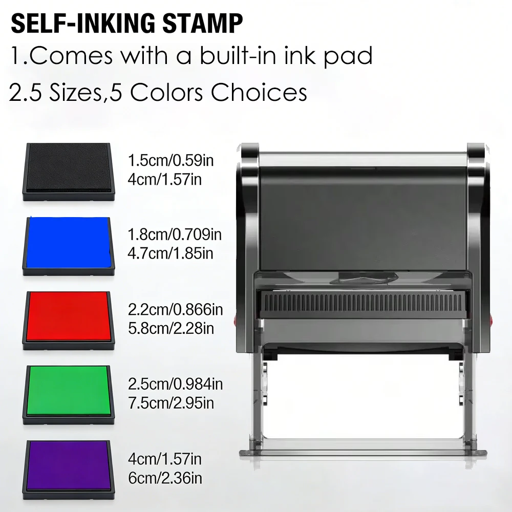 Изготовленный на заказ самокрасящийся адресный штамп, 5 размеров, персонализированный штамп для бизнеса, офиса, школы, дизайн «сделай сам», логотип, штампы для чернил прессового типа
Изготовленный на заказ самокрасящийся адресный штамп, 5 размеров, персонализированный штамп для бизнеса, офиса, школы, дизайн «сделай сам», логотип, штампы для чернил прессового типа