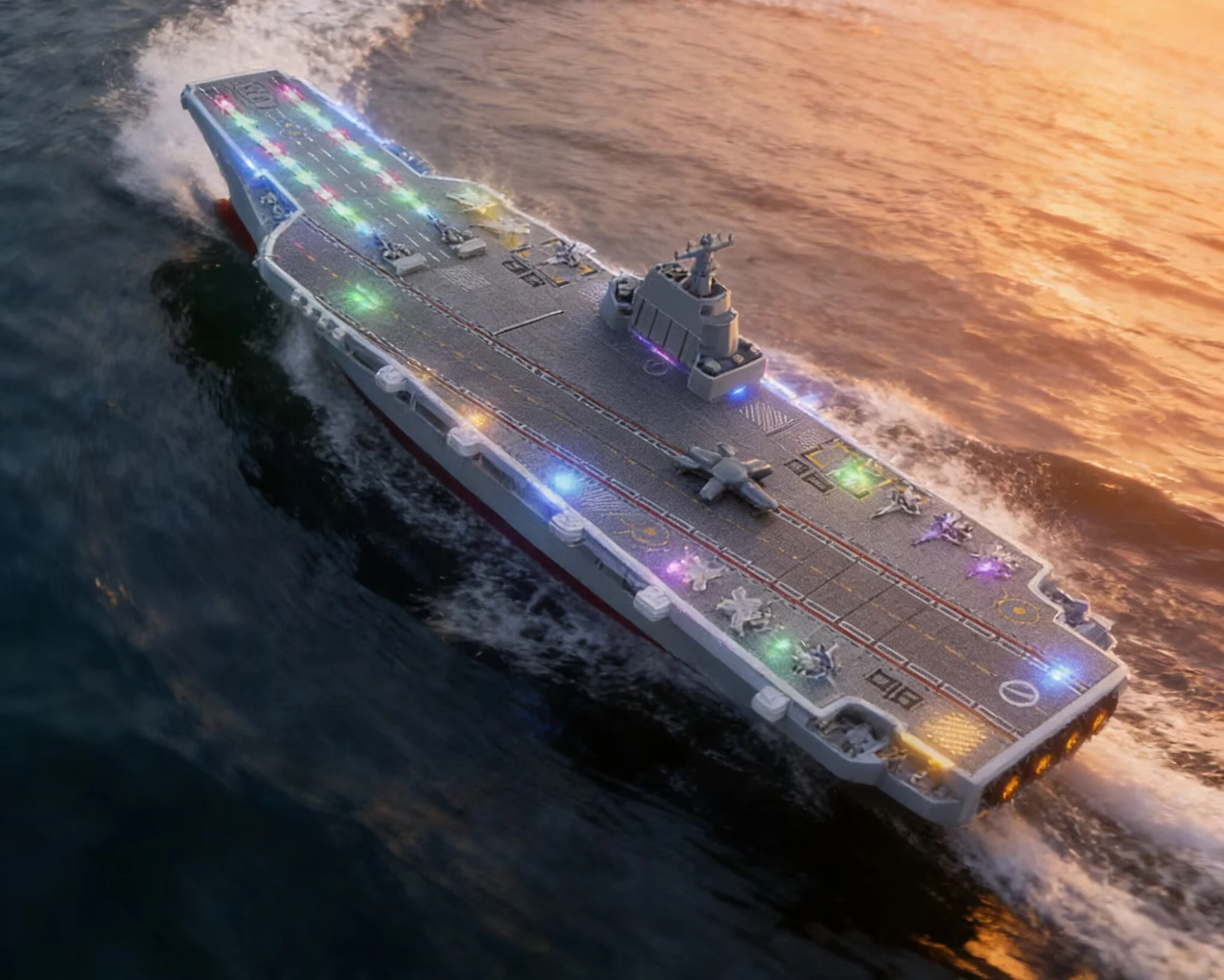Light based aircraft carrier model, medium-sized remote-controlled aircraft carrier, dual propeller driven 32CM ship model
Light based aircraft carrier model, medium-sized remote-controlled aircraft carrier, dual propeller driven 32CM ship model