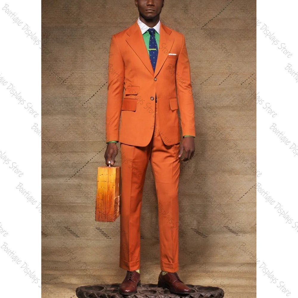 Orange Single Breasted Men Suit Peaked Lapel Business Casual Formal Costume Homme Slim Fit 2 Pcs Set Jacket Pants
Orange Single Breasted Men Suit Peaked Lapel Business Casual Formal Costume Homme Slim Fit 2 Pcs Set Jacket Pants