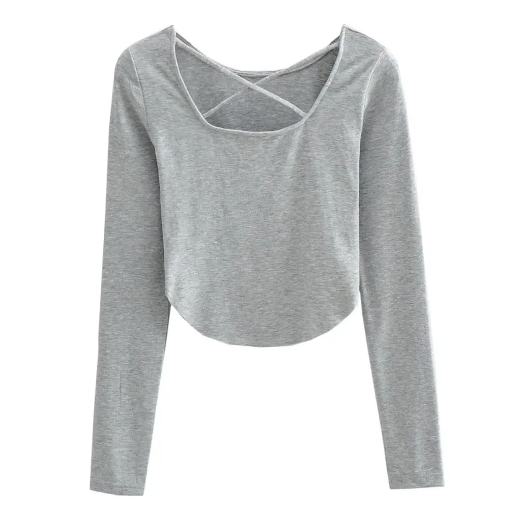 Women's European And American Style High Waist Slim Fit T-Shirt with Cross Strap Design Long Sleeve Irregular Top for Autumn
Women's European And American Style High Waist Slim Fit T-Shirt with Cross Strap Design Long Sleeve Irregular Top for Autumn