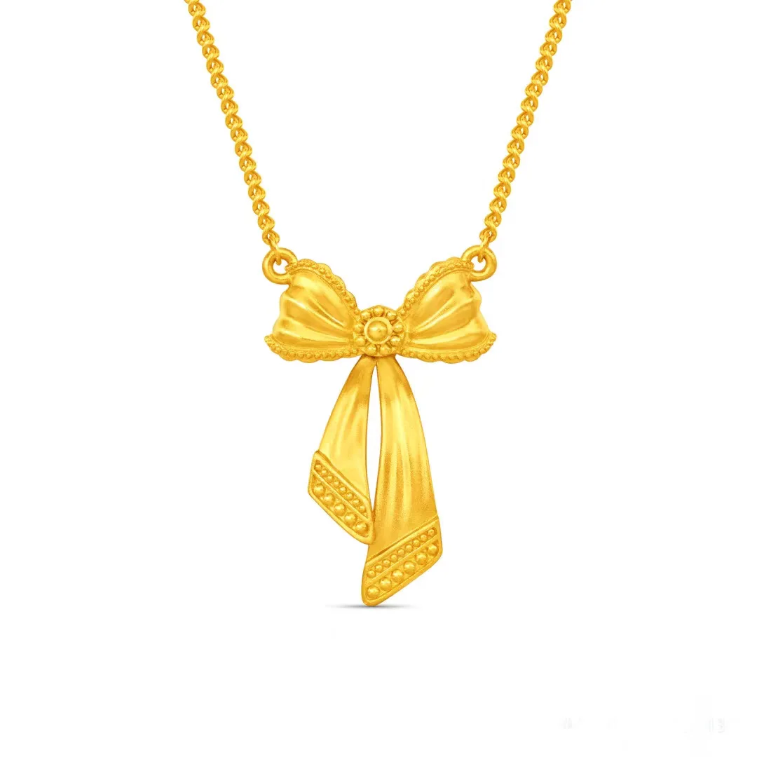 Women's Bowknot Necklace & Earring Set, 24K Gold, AU999 | 3D pleated bow with diamonds, playful "cute" engraving for daily charm
Women's Bowknot Necklace & Earring Set, 24K Gold, AU999 | 3D pleated bow with diamonds, playful "cute" engraving for daily charm