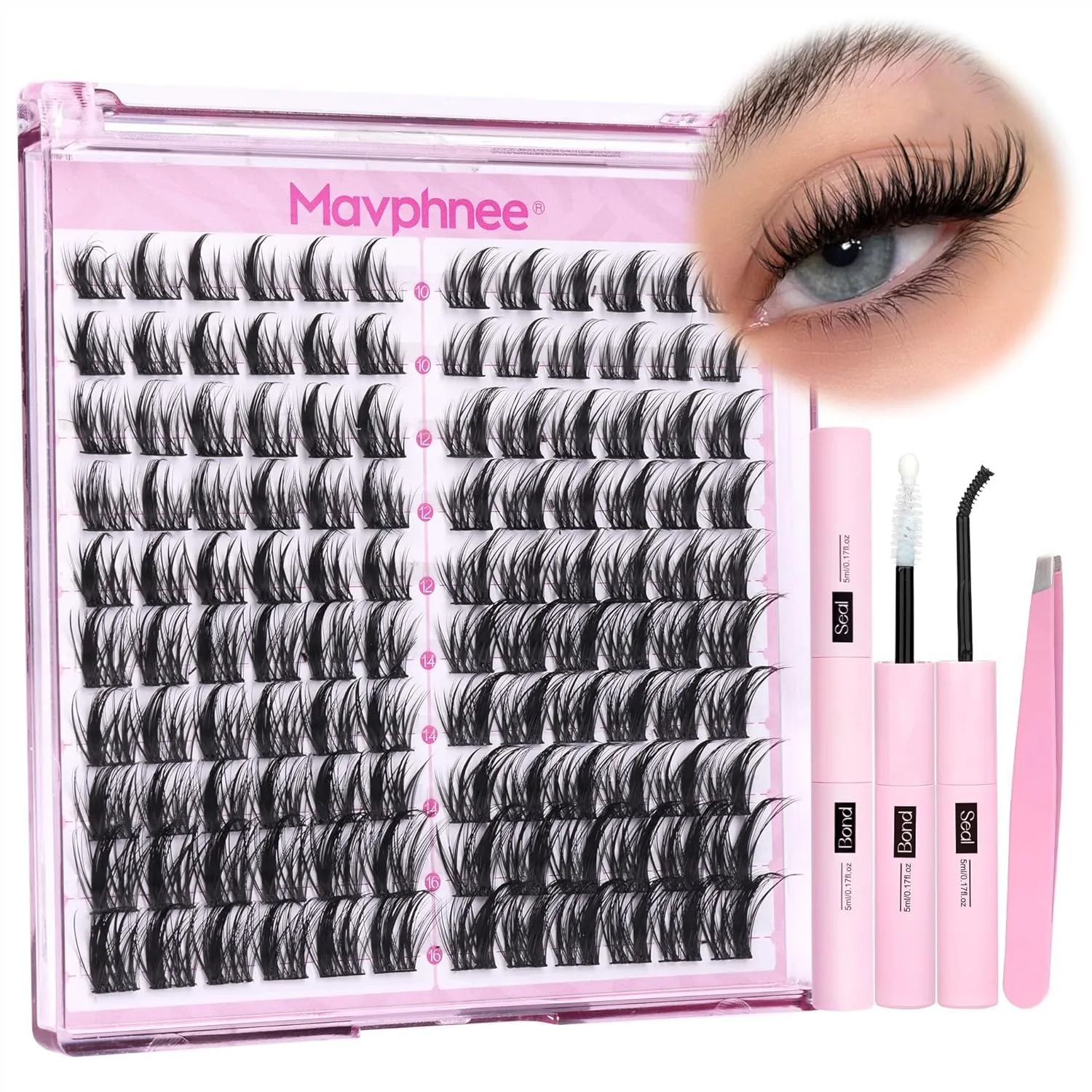 Natural Lash Clusters Kit, 120 Pcs Spiky Cluster Eyelash Extensions 10-16MM CC-Curly Wispy Lashes with Bond and Seal & Tweezers
Natural Lash Clusters Kit, 120 Pcs Spiky Cluster Eyelash Extensions 10-16MM CC-Curly Wispy Lashes with Bond and Seal & Tweezers