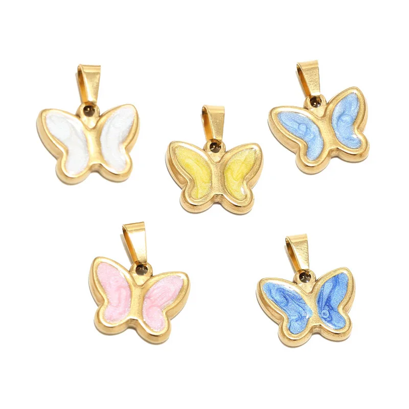 5pcs Stainless Steel Gold Enamel Butterfly Charm Pendants for DIY Earrings Necklace Jewelry Making Pendant Supplies
5pcs Stainless Steel Gold Enamel Butterfly Charm Pendants for DIY Earrings Necklace Jewelry Making Pendant Supplies