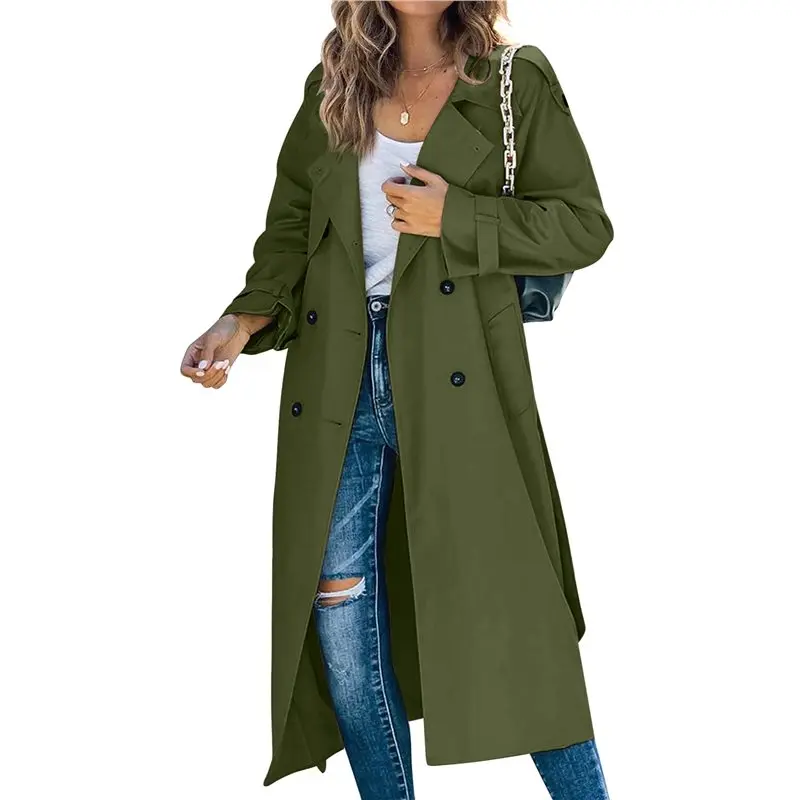 A24F-Women's Double Breasted Long Trench Coat Windproof Classic Lapel Slim Overcoat With Belt
A24F-Women's Double Breasted Long Trench Coat Windproof Classic Lapel Slim Overcoat With Belt
