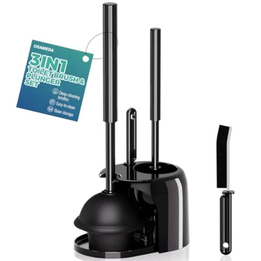 Curated Picks 3 in Toilet Brush and Plunger Set with Crevice Cleaning Brush, Toilet Plunger and Brush Set with Extra Long Handl
Curated Picks 3 in Toilet Brush and Plunger Set with Crevice Cleaning Brush, Toilet Plunger and Brush Set with Extra Long Handl