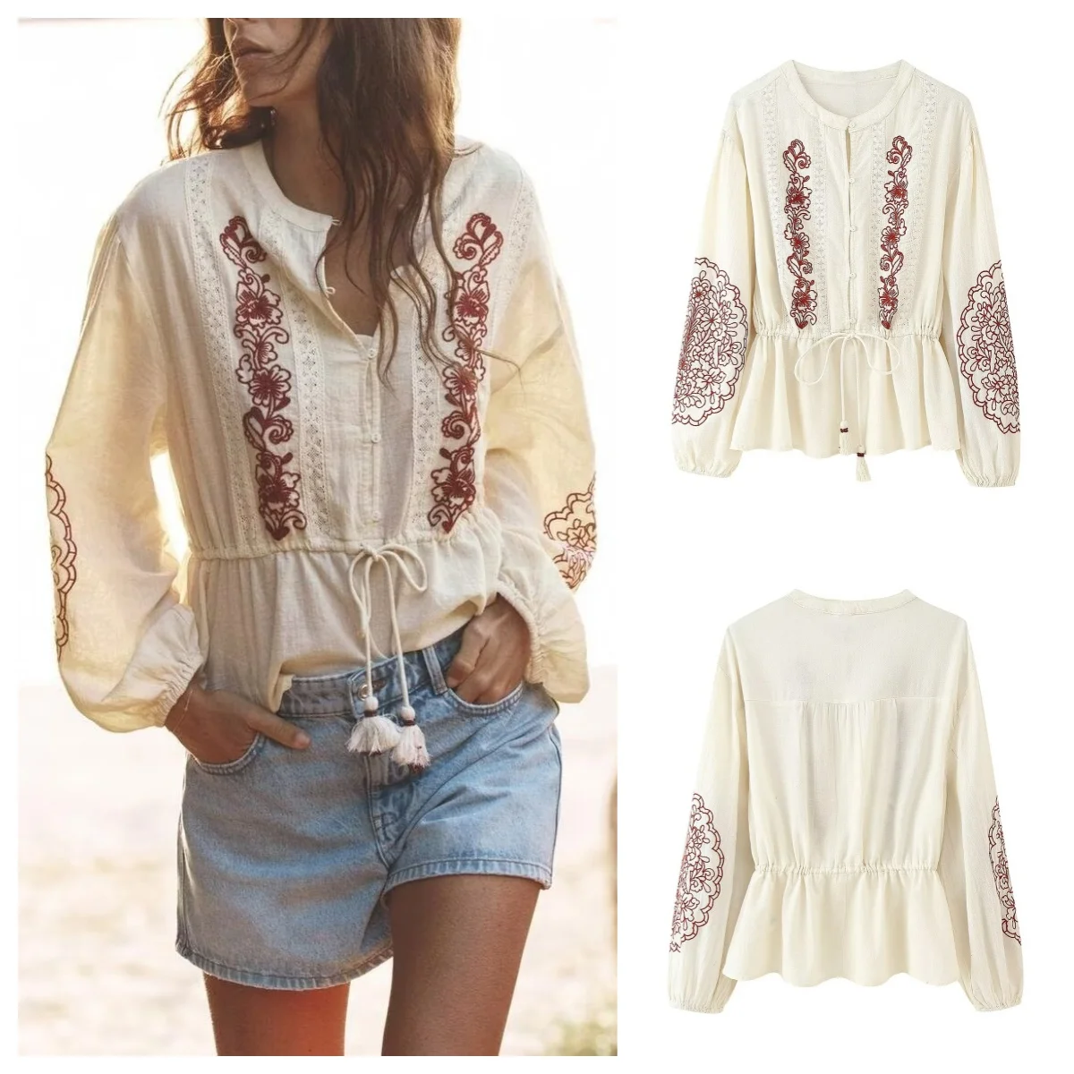 European and American style 2025 new embroidery round neck single-breasted waist long-sleeved casual shirt
European and American style 2025 new embroidery round neck single-breasted waist long-sleeved casual shirt