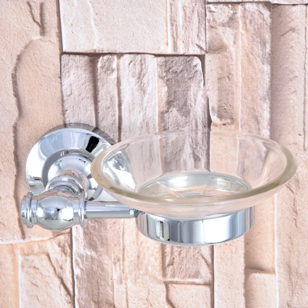 Silver Chrome Brass Wall Mounted Bathroom Hardware Accessories Glass Soap Dish Holder Dba786
Silver Chrome Brass Wall Mounted Bathroom Hardware Accessories Glass Soap Dish Holder Dba786