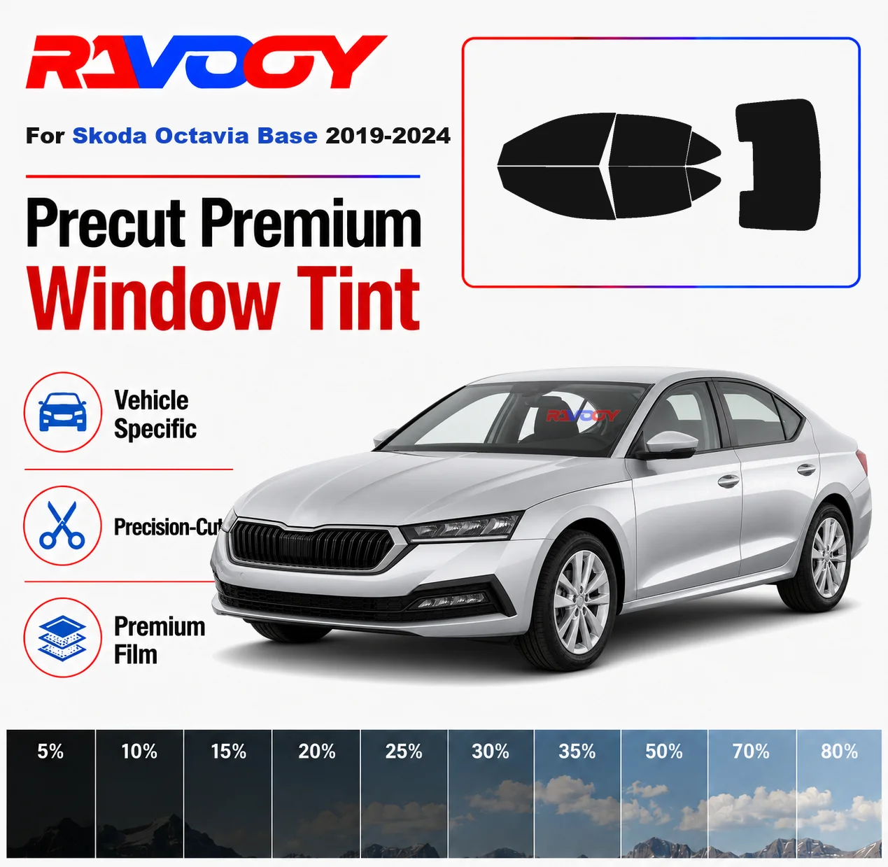 Premium Precut Window Tint Kit Front Rear Windows Rear Windshield For Skoda Octavia Base 2019-2024 Car Solar Nano Ceramic Film
Premium Precut Window Tint Kit Front Rear Windows Rear Windshield For Skoda Octavia Base 2019-2024 Car Solar Nano Ceramic Film