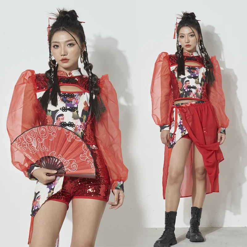 Chinese Style Jazz Dance Performance Costume Adult Kpop Stage Outfit Women Hip Hop Vintage Clothes Red Sequin Shorts Skirt 1857
Chinese Style Jazz Dance Performance Costume Adult Kpop Stage Outfit Women Hip Hop Vintage Clothes Red Sequin Shorts Skirt 1857