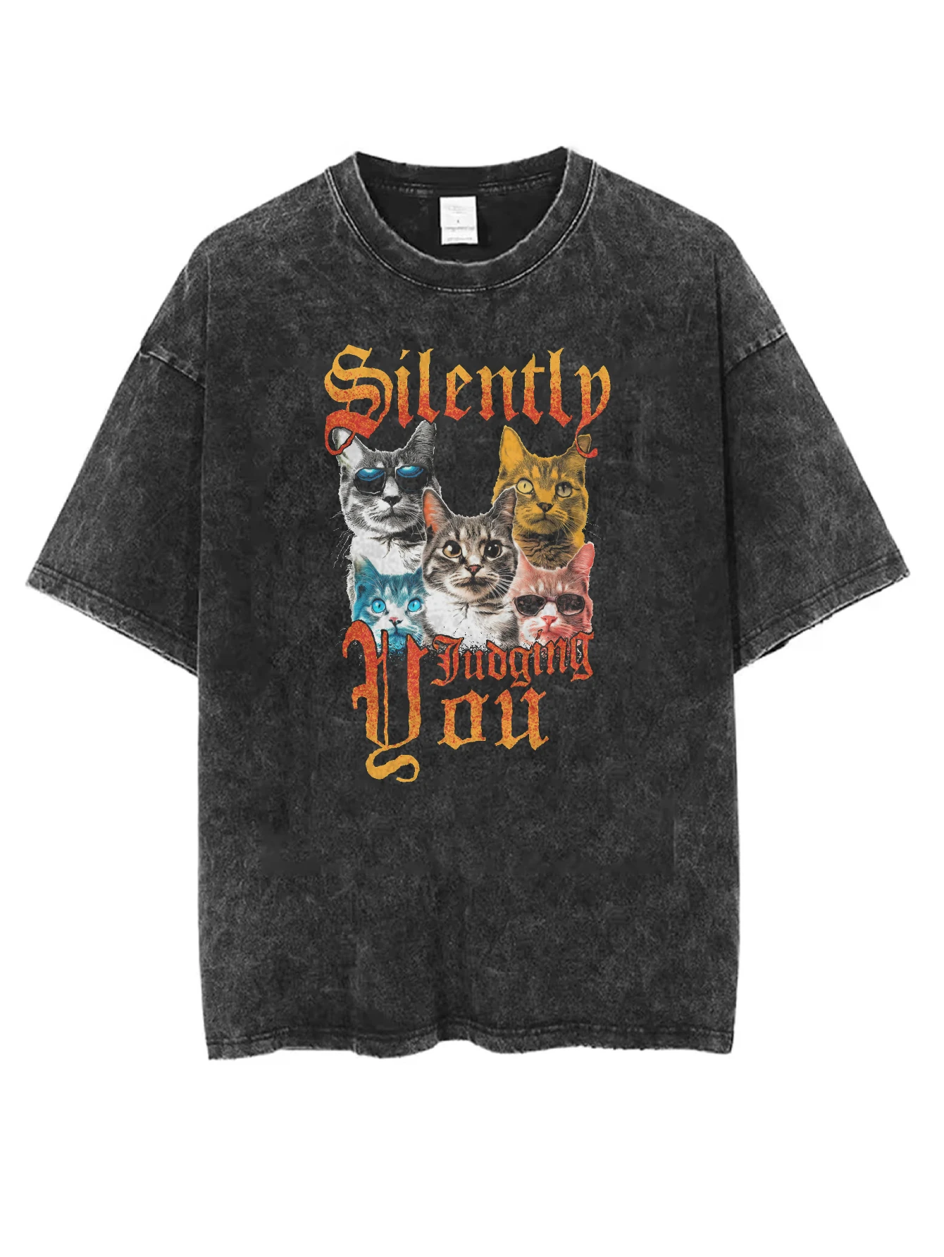 Silently Judging You Pancakes and Panic Attack Black Washed Round Neck T-Shirt Loose Perfect for Men Women for Winter Christmas
Silently Judging You Pancakes and Panic Attack Black Washed Round Neck T-Shirt Loose Perfect for Men Women for Winter Christmas