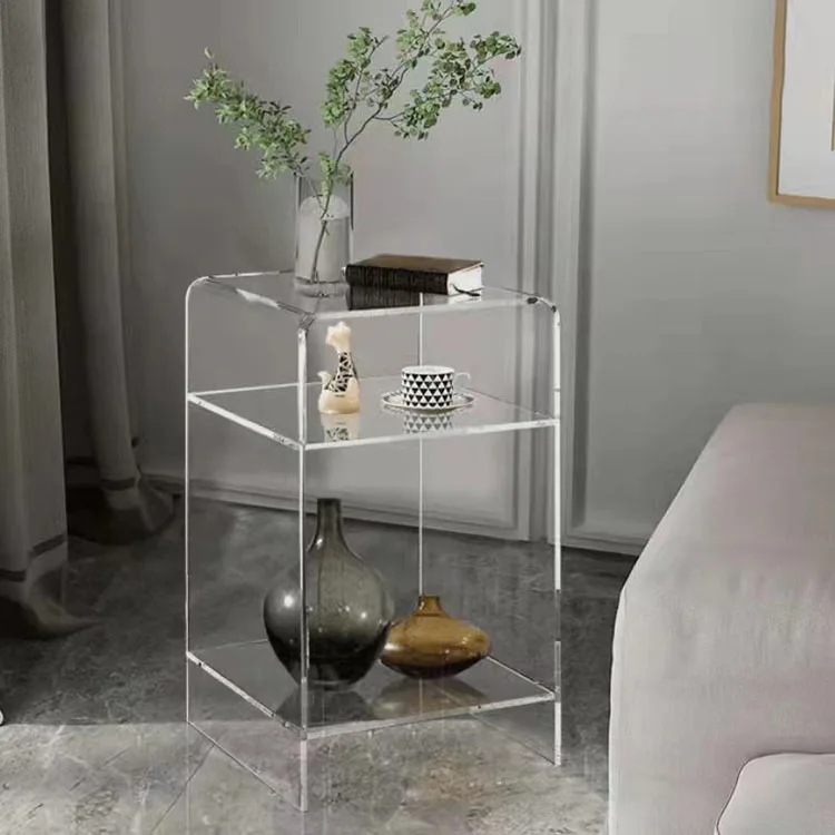 !@Modern Acrylic Bedside Nightstand with Additional Shelf Lucite Occasional Sofa Tables 16 * 12 * 19 Inch Clear for Bedroom Hote
!@Modern Acrylic Bedside Nightstand with Additional Shelf Lucite Occasional Sofa Tables 16 * 12 * 19 Inch Clear for Bedroom Hote