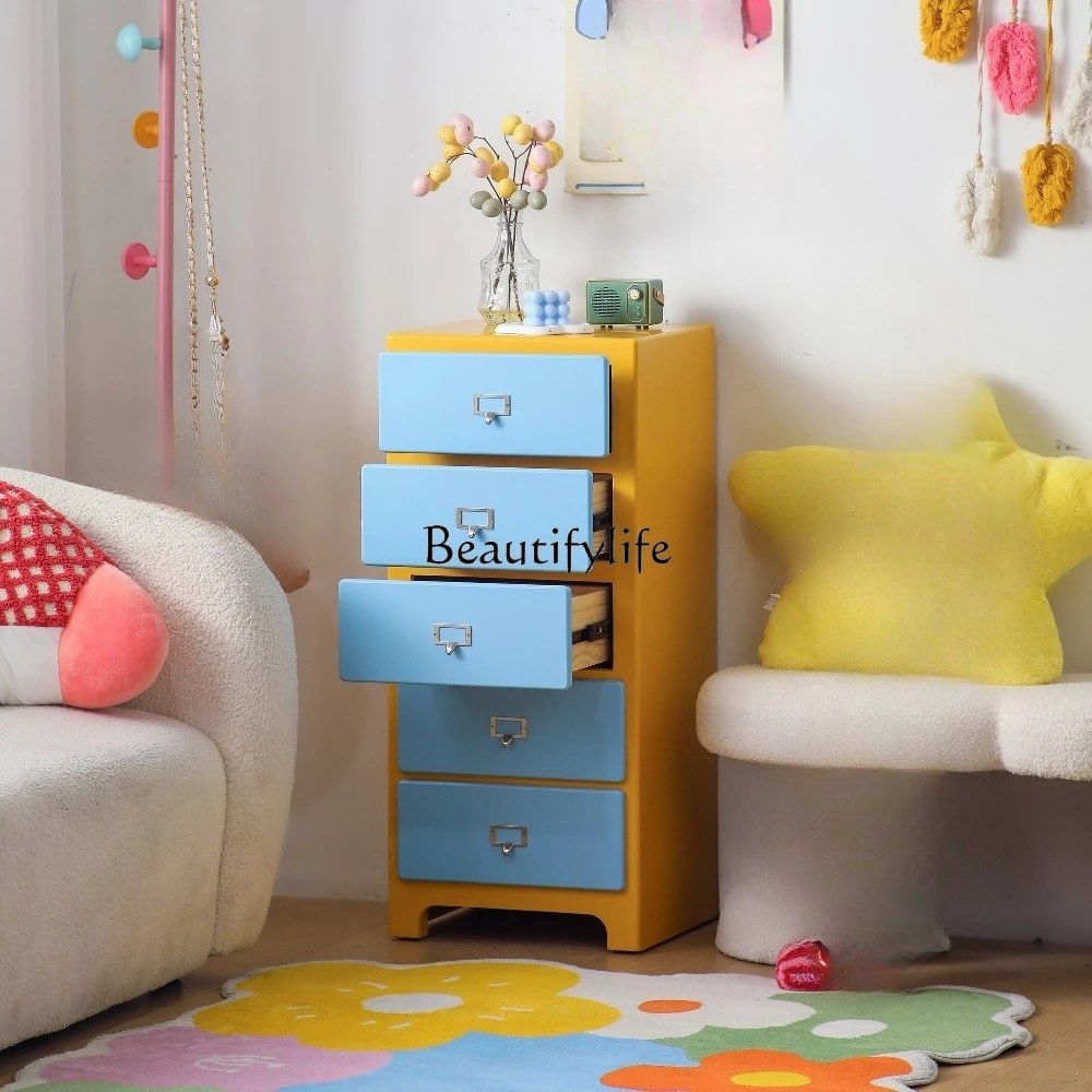 yj9 Cream wind sofa side cabinet dopamine living room against the wall chest color storage 
yj9 Cream wind sofa side cabinet dopamine living room against the wall chest color storage