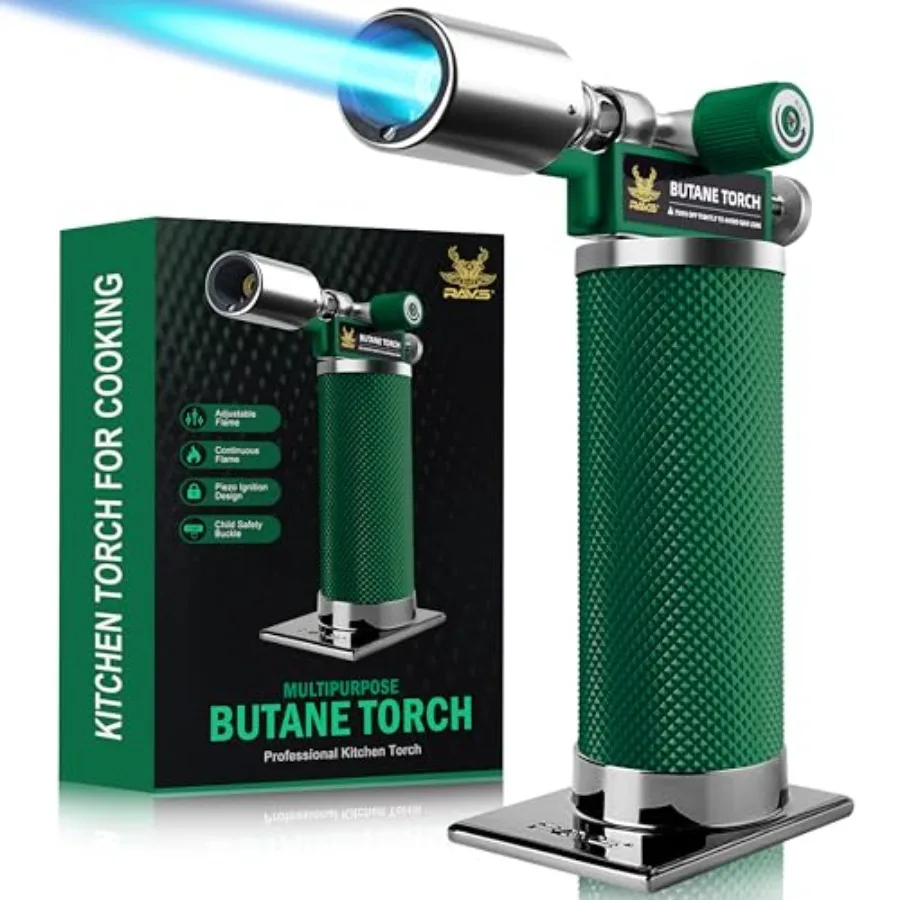 Butane Torch Lighter, Premium Metal Creme Brulee Torch with Adjustable Flame and Safety Buckle, Cooking Torch for Baking, BBQ,
Butane Torch Lighter, Premium Metal Creme Brulee Torch with Adjustable Flame and Safety Buckle, Cooking Torch for Baking, BBQ,