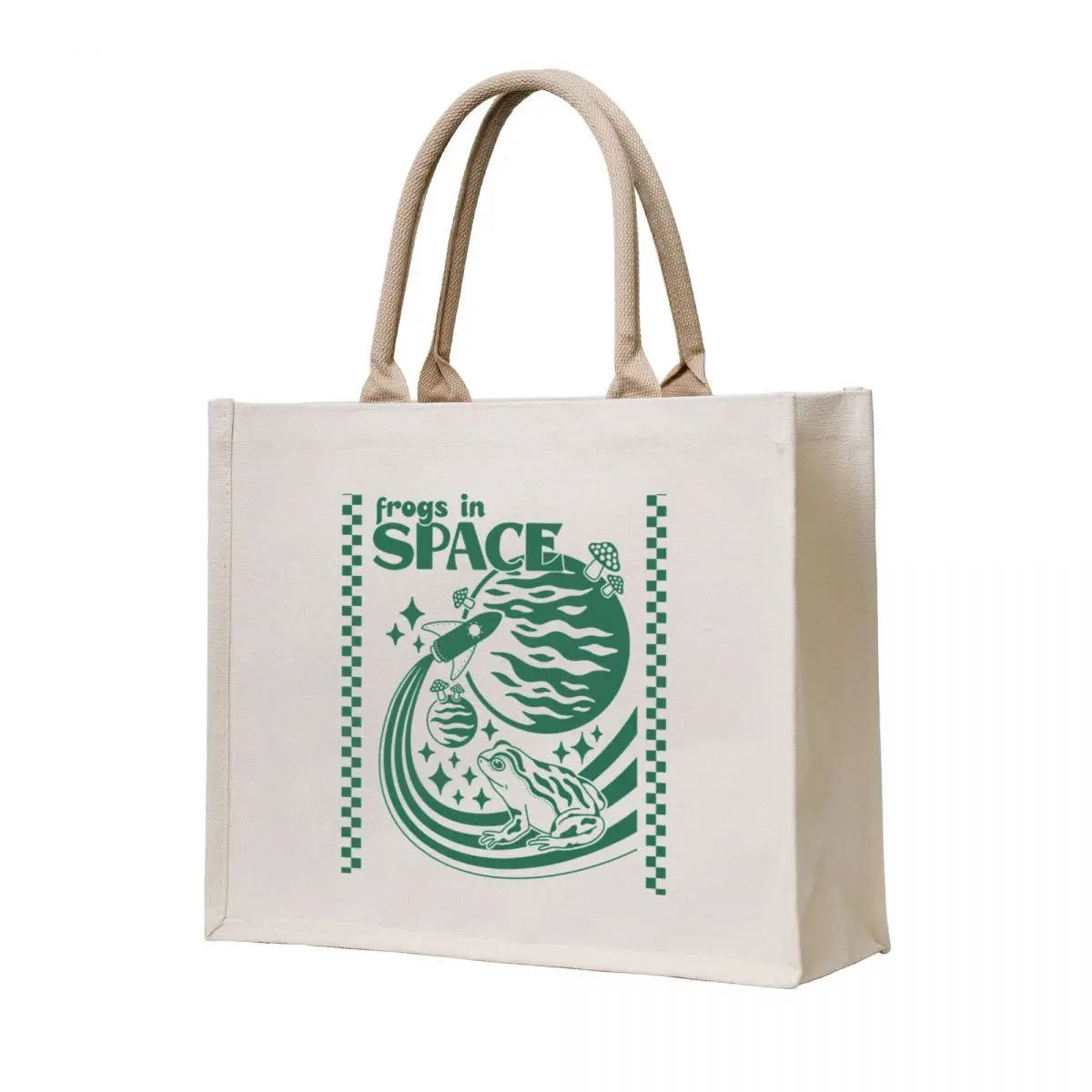 Frogs in Space Checkered Tote Bag reusable shopping bags canvas tote Shopper handbag
Frogs in Space Checkered Tote Bag reusable shopping bags canvas tote Shopper handbag