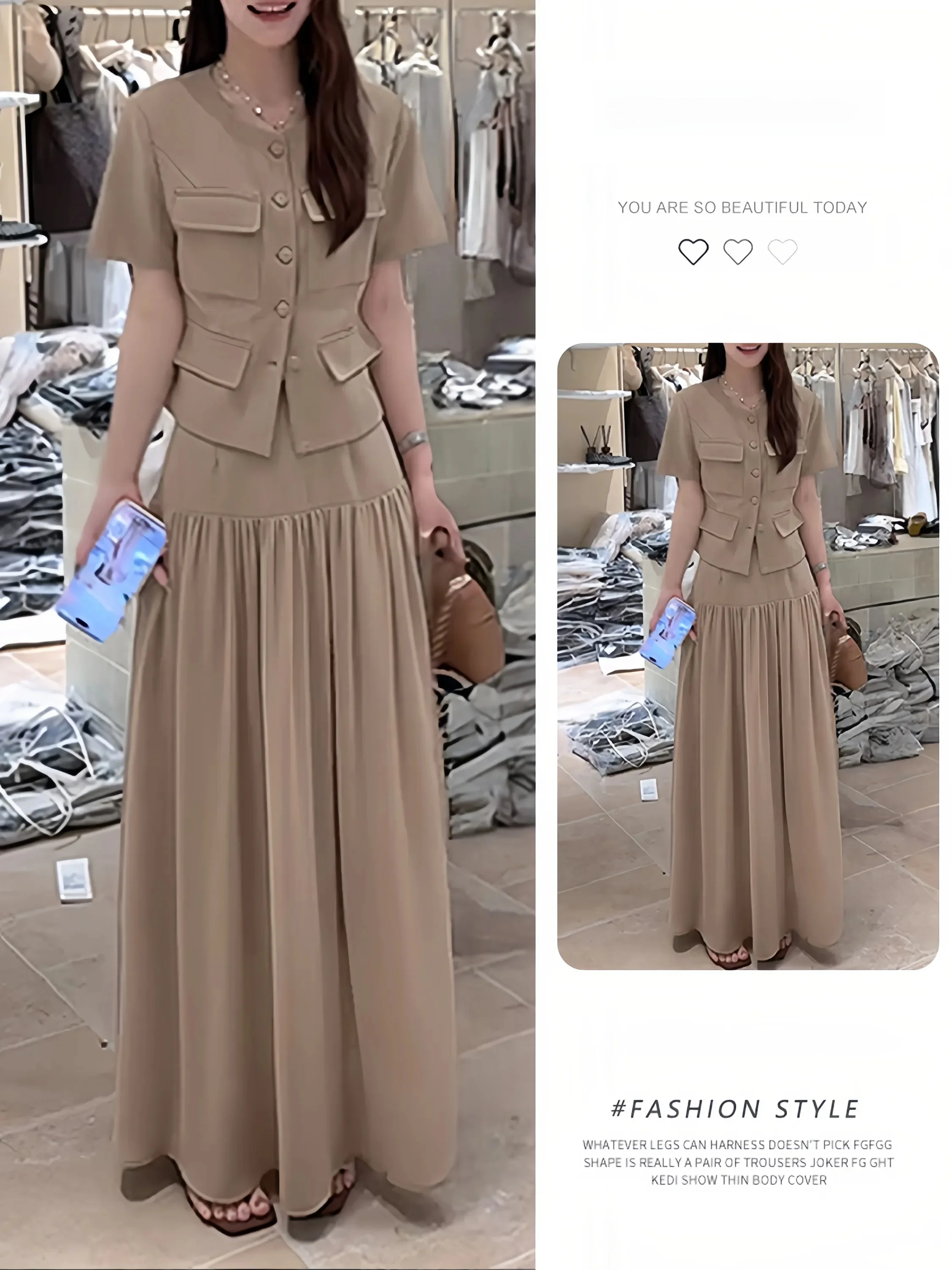 Fashionable 2026 New Sweet Soft Style Short Sleeve Top And High Waist Skirt Two-Piece Set Casual Breathable Women's Ense...
Fashionable 2026 New Sweet Soft Style Short Sleeve Top And High Waist Skirt Two-Piece Set Casual Breathable Women's Ense...
