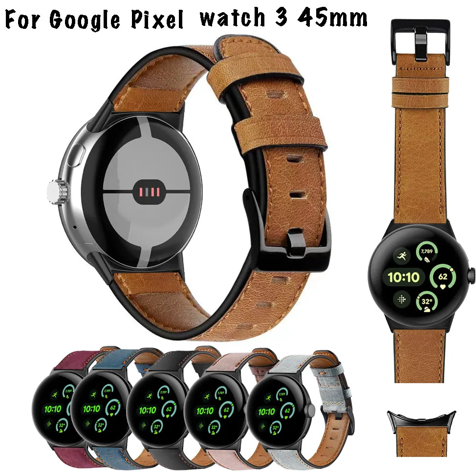 Ремешок из натуральной кожи в стиле ретро для Google Pixel Watch 3, 45 мм, сменный ремешок для часов, браслет, ремень
Ремешок из натуральной кожи в стиле ретро для Google Pixel Watch 3, 45 мм, сменный ремешок для часов, браслет, ремень
