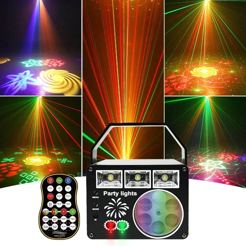 Disco DJ Laser Projector Stage Lights Rotating Ball Strobe LED Remote Sound Control Party Light for Party Bar Wedding Holiday
Disco DJ Laser Projector Stage Lights Rotating Ball Strobe LED Remote Sound Control Party Light for Party Bar Wedding Holiday