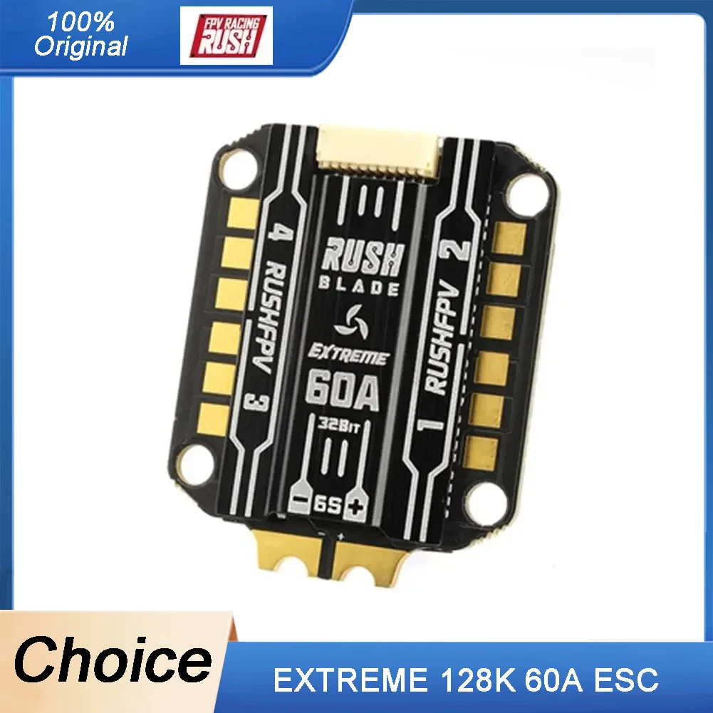 RUSHFPV RUSH BLADE 60A Extreme 128K 30.5mm 3-6S AM32 4in1 Brushless ESC for RC FPV Racing Drones
RUSHFPV RUSH BLADE 60A Extreme 128K 30.5mm 3-6S AM32 4in1 Brushless ESC for RC FPV Racing Drones