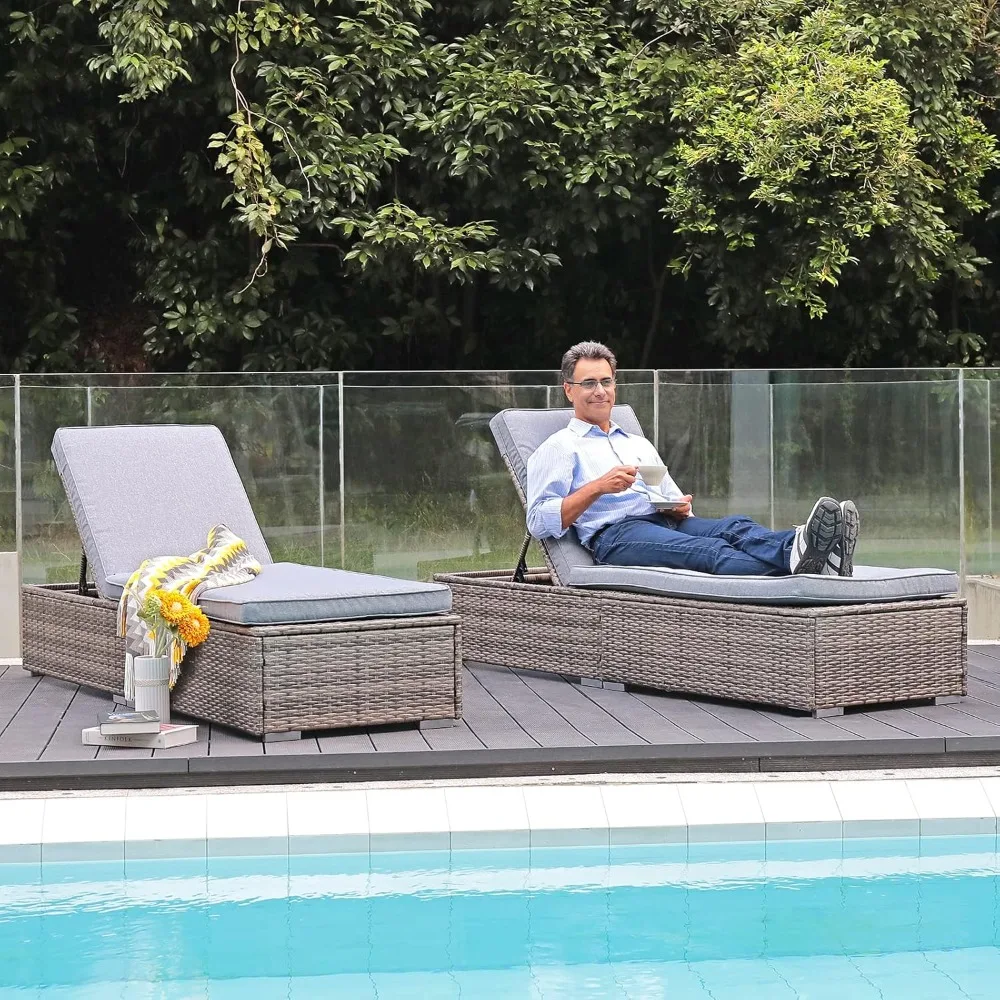 Outdoor Patio Chaise Lounge Chair, Elegant Reclining Adjustable Pool Rattan Chaise Lounge Chair with Cushion
Outdoor Patio Chaise Lounge Chair, Elegant Reclining Adjustable Pool Rattan Chaise Lounge Chair with Cushion
