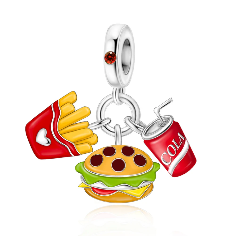 2025 New Silver Plated Burger, French Fries & Coke Three Pieces Dangle Charm Fit Pan Charms Bracelet for Women Jewelry Making
2025 New Silver Plated Burger, French Fries & Coke Three Pieces Dangle Charm Fit Pan Charms Bracelet for Women Jewelry Making
