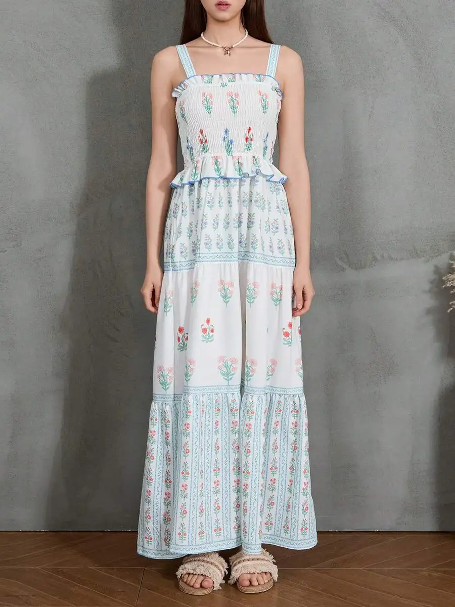 Women Sleeveless Pleated Floral Maxi Dress Summer Casual Swing Dress For Party
Women Sleeveless Pleated Floral Maxi Dress Summer Casual Swing Dress For Party
