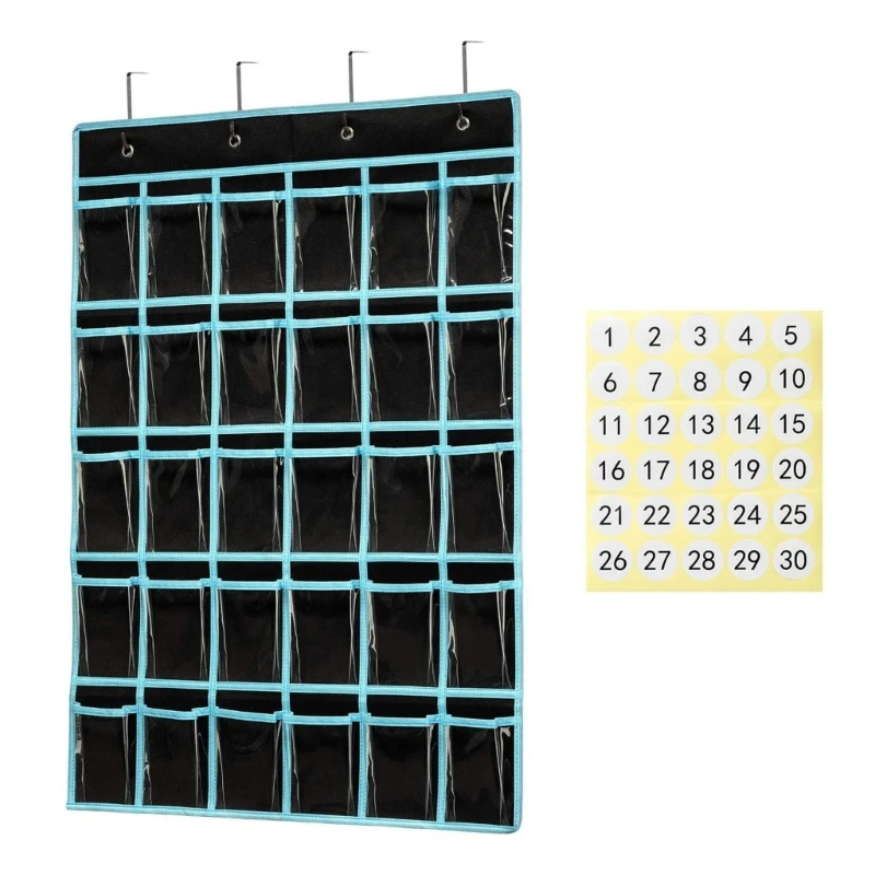 Haning Pocket Chart with Labels Stickers for Phones Calculators Holders
Haning Pocket Chart with Labels Stickers for Phones Calculators Holders