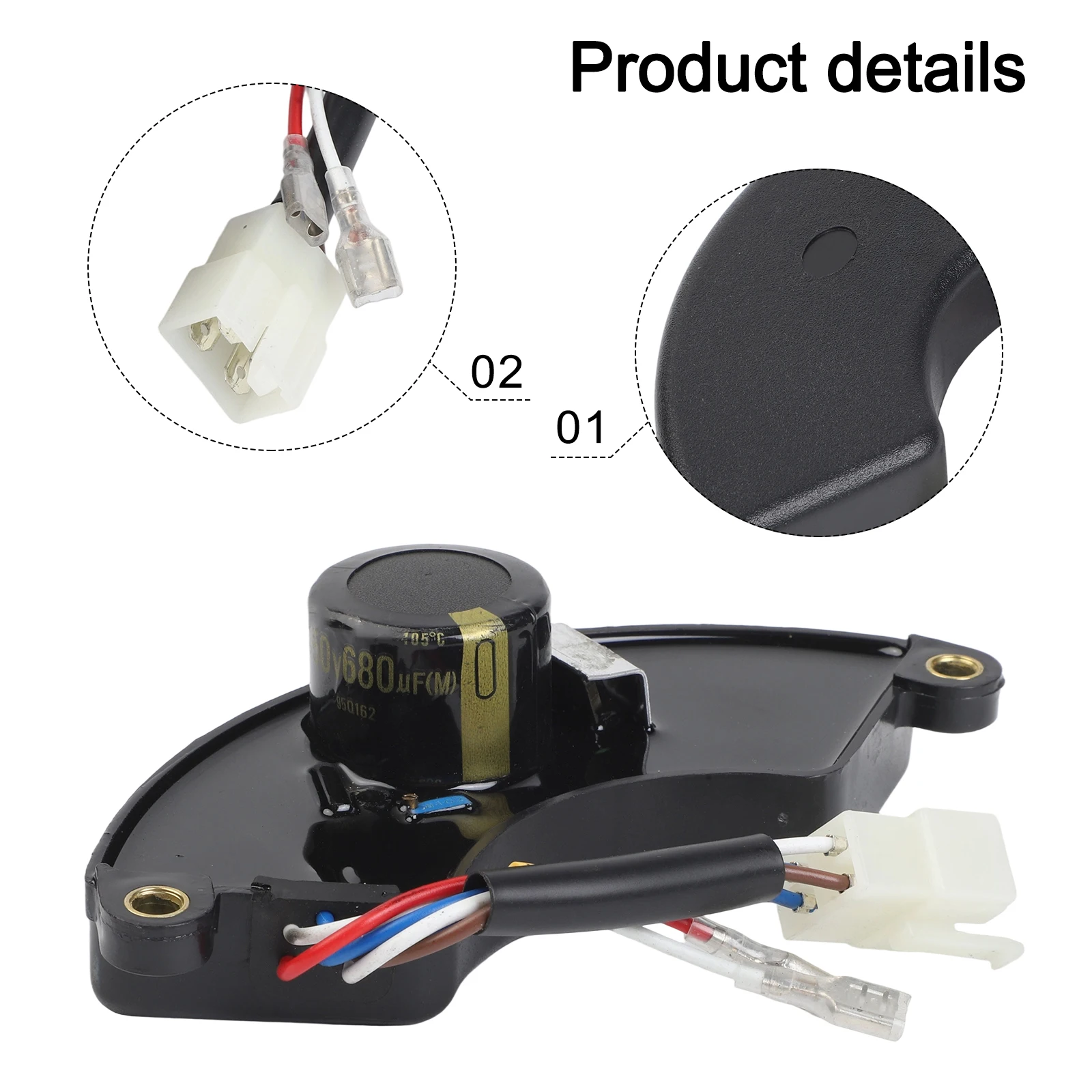 Регулятор напряжения AVR, совместимый с размером генераторов от 4 кВт до 7 5 кВт, работает с как как и дизельные двигатели. 
Регулятор напряжения AVR, совместимый с размером генераторов от 4 кВт до 7 5 кВт, работает с как как и дизельные двигатели.