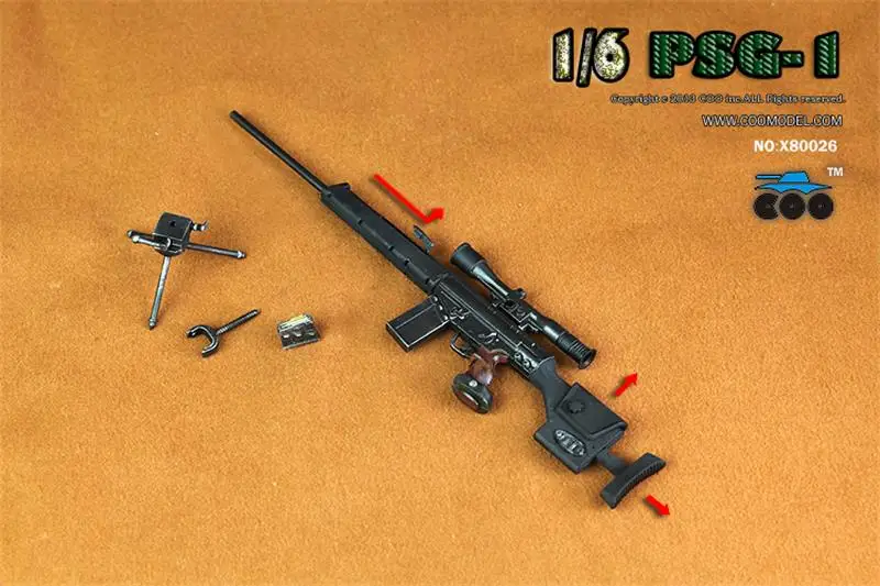 Hot Sale COOMODEL 1/6 X80026 Mini Weapon PSG-1 Sniper Rifle PVC Material Toys Model Can't Be Fired For Body Action Collectable
Hot Sale COOMODEL 1/6 X80026 Mini Weapon PSG-1 Sniper Rifle PVC Material Toys Model Can't Be Fired For Body Action Collectable