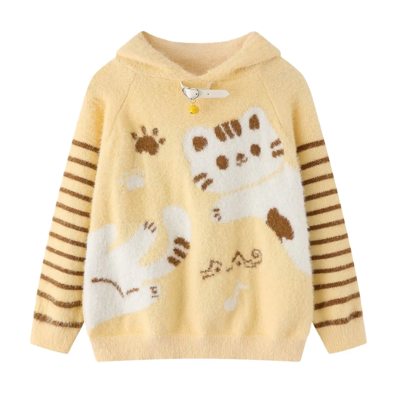 Kawaii Anime Cat Graphic Knit Hoodie Women Cutecore Winter Cozy Striped Sleeve Fuzzy Hooded Pullover Sweater Tops
Kawaii Anime Cat Graphic Knit Hoodie Women Cutecore Winter Cozy Striped Sleeve Fuzzy Hooded Pullover Sweater Tops