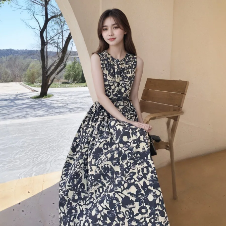 【New style】mnm5120 Fashion printed pleated waist sleeveless dress women's summer new all-matching vest long dress
【New style】mnm5120 Fashion printed pleated waist sleeveless dress women's summer new all-matching vest long dress