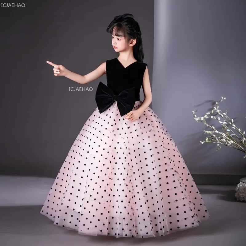 Детское черное бархатное платье принцессы для девочек, модель фортепиано, шоу, вечерние, официальная одежда, пышное вечернее платье для выступлений на скрипке, детское
Детское черное бархатное платье принцессы для девочек, модель фортепиано, шоу, вечерние, официальная одежда, пышное вечернее платье для выступлений на скрипке, детское