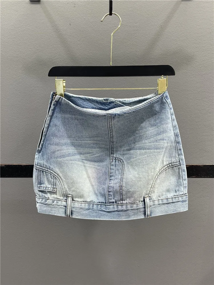 American Retro Low Waist Denim Skirt Women's Summer New Design Sensual Short Skirt Casual Cotton Polyester Blend
American Retro Low Waist Denim Skirt Women's Summer New Design Sensual Short Skirt Casual Cotton Polyester Blend