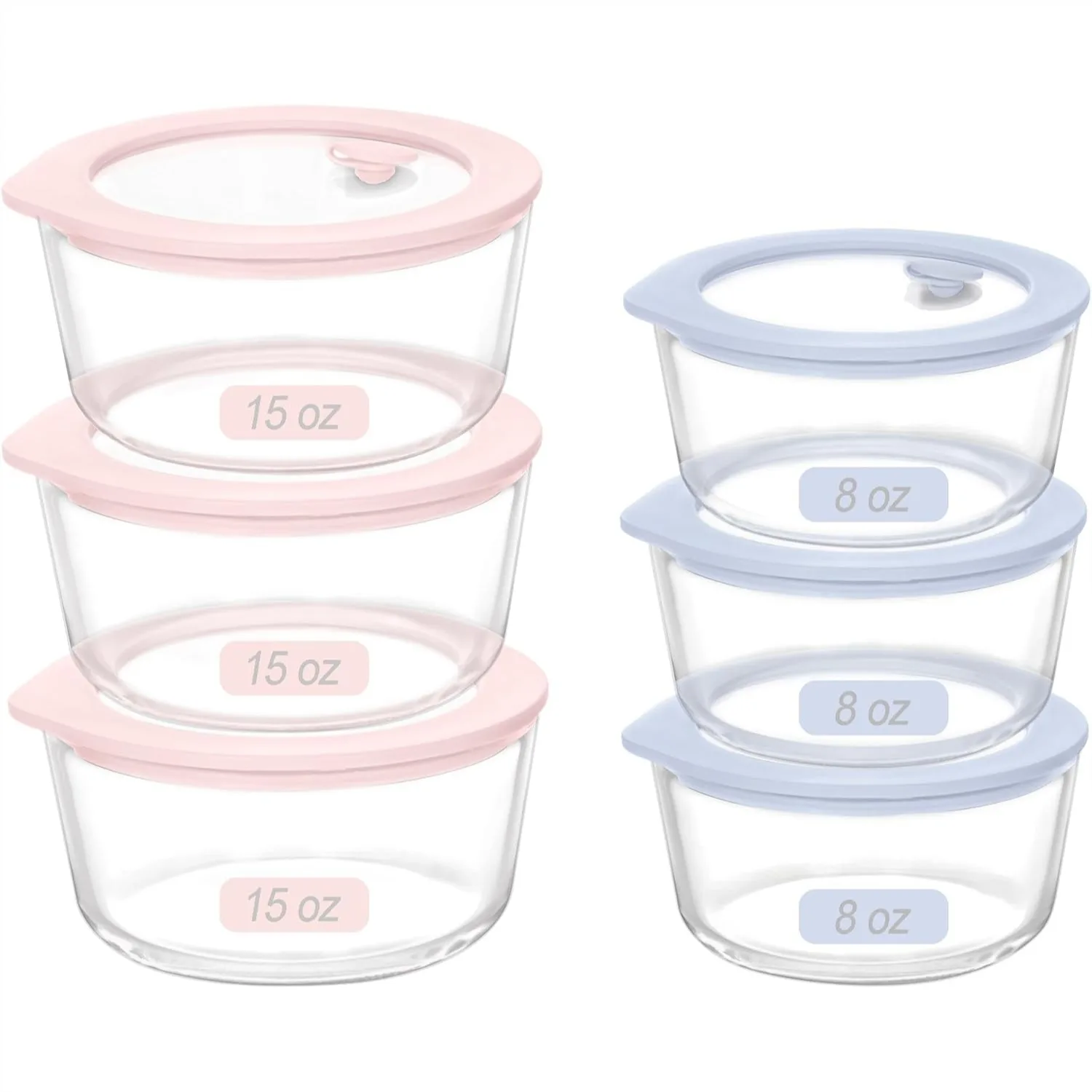 Glass Food Storage Containers with Silicone Framed Lids, 6-Pack Round Meal Prep Set, Leakproof & Plastic Free
Glass Food Storage Containers with Silicone Framed Lids, 6-Pack Round Meal Prep Set, Leakproof & Plastic Free