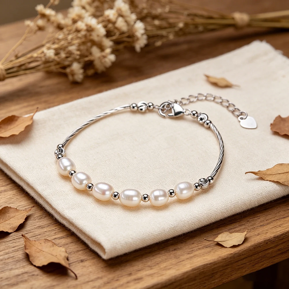 6-7mm Rice Shape Freshwater Pearl Bracelet 16cm Length 4cm Extend Chain White Pink Purple Mix Adjustable Pearl Bracelet
6-7mm Rice Shape Freshwater Pearl Bracelet 16cm Length 4cm Extend Chain White Pink Purple Mix Adjustable Pearl Bracelet