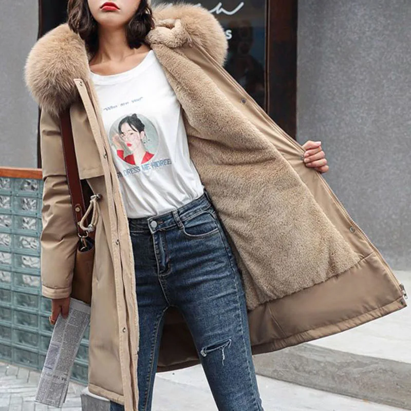Parkas Coat Women Winter Padded Thick Warm Hair Collar Down Jacket Fashion Slim Long Sleeve Fleece Outwear Female Tops
Parkas Coat Women Winter Padded Thick Warm Hair Collar Down Jacket Fashion Slim Long Sleeve Fleece Outwear Female Tops