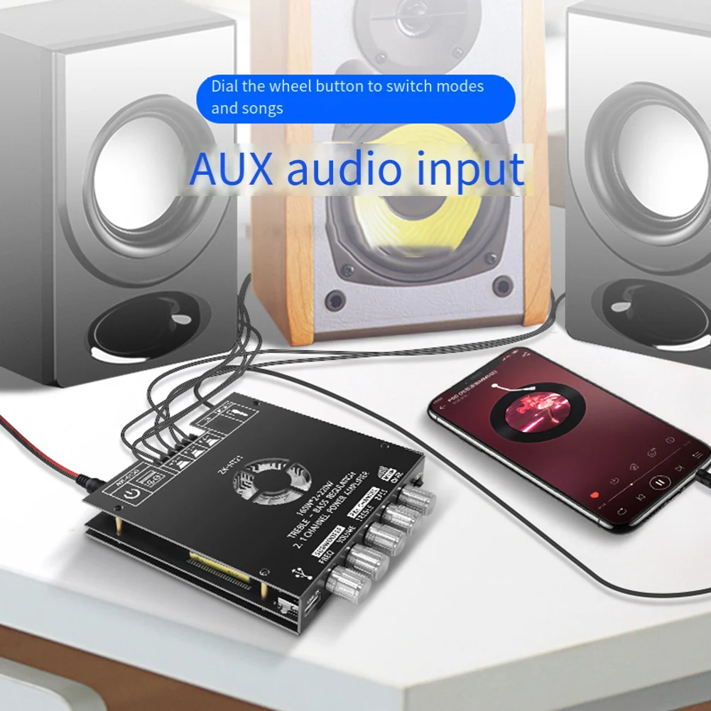 ZK-HT21 Bluetooth-Digital-Amplifier Module 2.1-Channel TDA7498E Heavy High And Low Bass Tunes BT-compatible Audio Speaker Module
ZK-HT21 Bluetooth-Digital-Amplifier Module 2.1-Channel TDA7498E Heavy High And Low Bass Tunes BT-compatible Audio Speaker Module