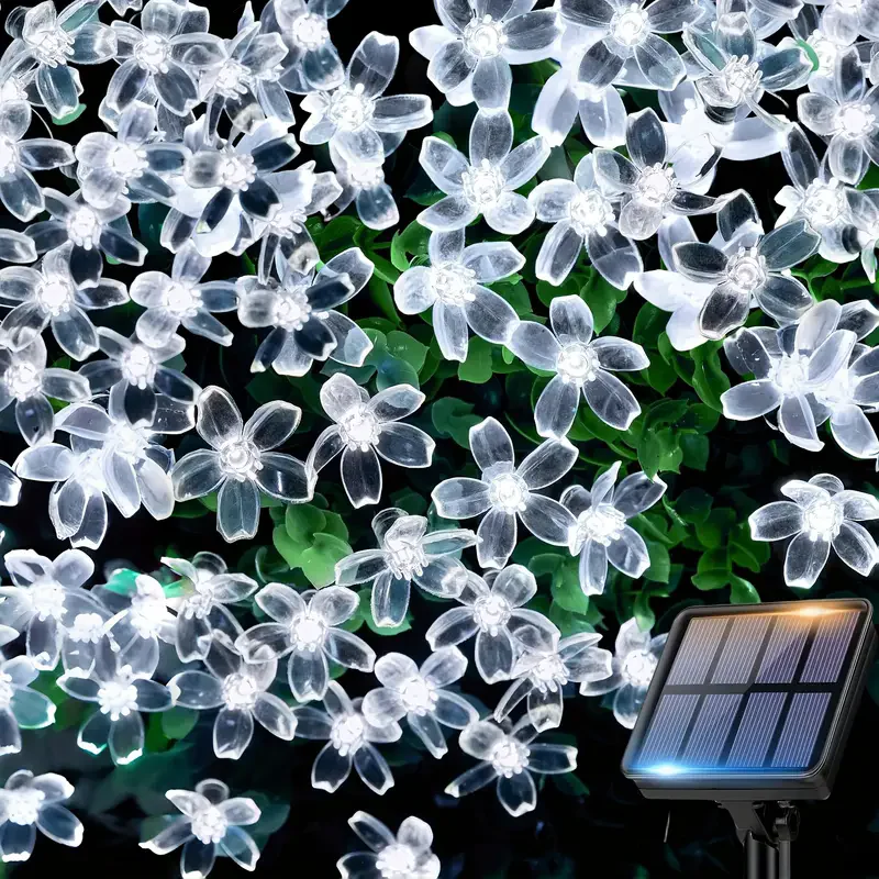 200LEDS Solar Flower String Lights Waterproof Solar Powered Fairy Lights 8 Modes Decorative Lights for Patio Fence Wedding 
200LEDS Solar Flower String Lights Waterproof Solar Powered Fairy Lights 8 Modes Decorative Lights for Patio Fence Wedding