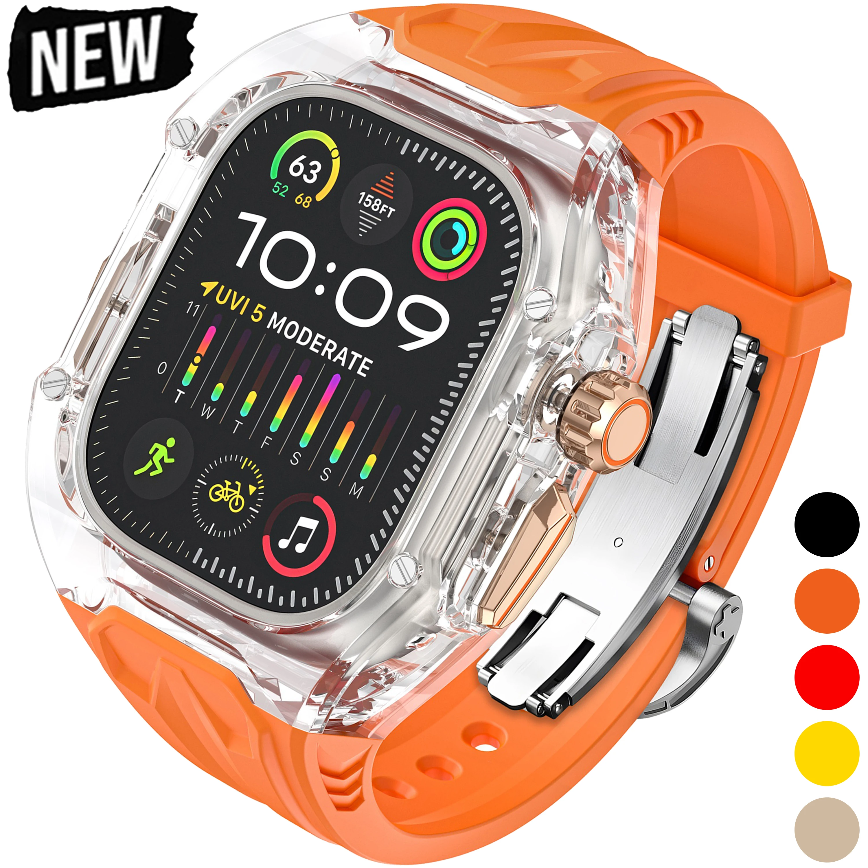 Mod Kit Transparent Protective Case+TPU Strap for Apple Watch Ultra 3 49mm Band for IWatch 11 46/42mm 10 9 8 7 6 5 45 44 41 40mm
Mod Kit Transparent Protective Case+TPU Strap for Apple Watch Ultra 3 49mm Band for IWatch 11 46/42mm 10 9 8 7 6 5 45 44 41 40mm