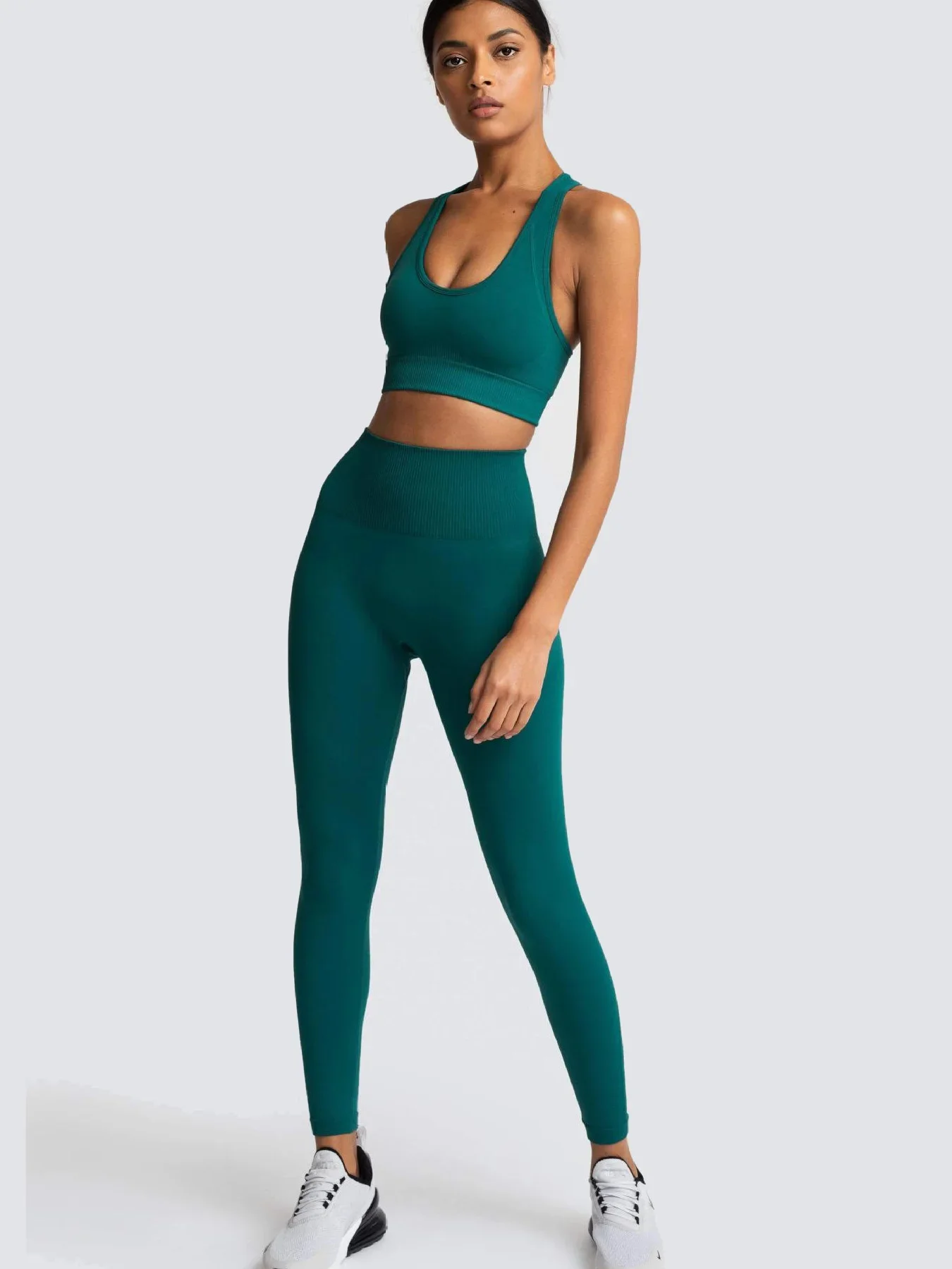 Womens Sweatpants Workout Outfits 2 Pieces Gym Exercise Seamless Yoga Leggings with Sports Bra Fitness Activewear Set
Womens Sweatpants Workout Outfits 2 Pieces Gym Exercise Seamless Yoga Leggings with Sports Bra Fitness Activewear Set