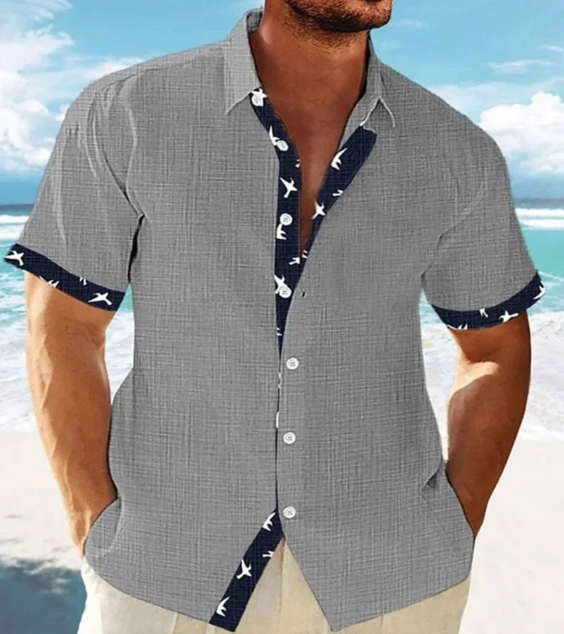 New Men Hawaiian Style Linen Printed Short Sleeve Shirt Men's Street Casual Top Men's Fashion Clothing Men's Breathable Cardigan
New Men Hawaiian Style Linen Printed Short Sleeve Shirt Men's Street Casual Top Men's Fashion Clothing Men's Breathable Cardigan
