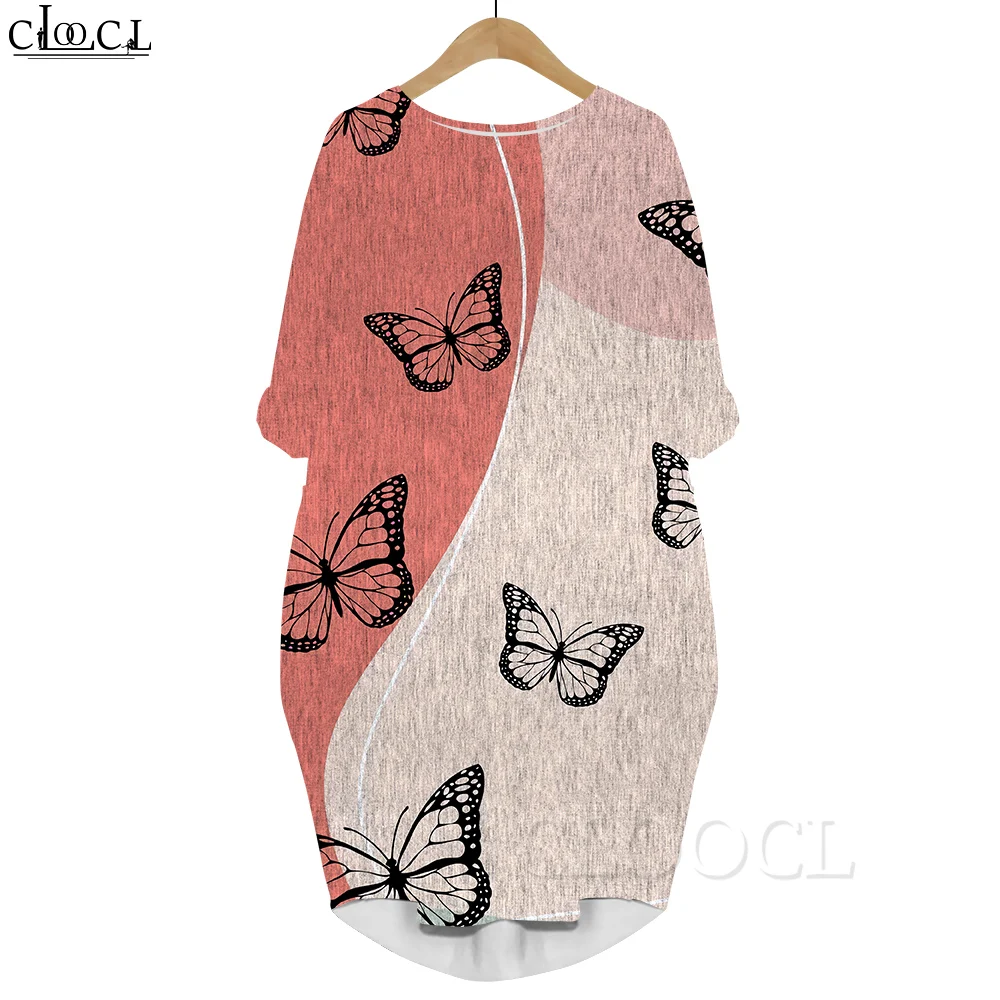CLOOCL Women Long Sleeve Pocket Dress Retro Butterflies Pattern 3D Printed Loose Casual Knee-length Dress Summer Female Clothes
CLOOCL Women Long Sleeve Pocket Dress Retro Butterflies Pattern 3D Printed Loose Casual Knee-length Dress Summer Female Clothes