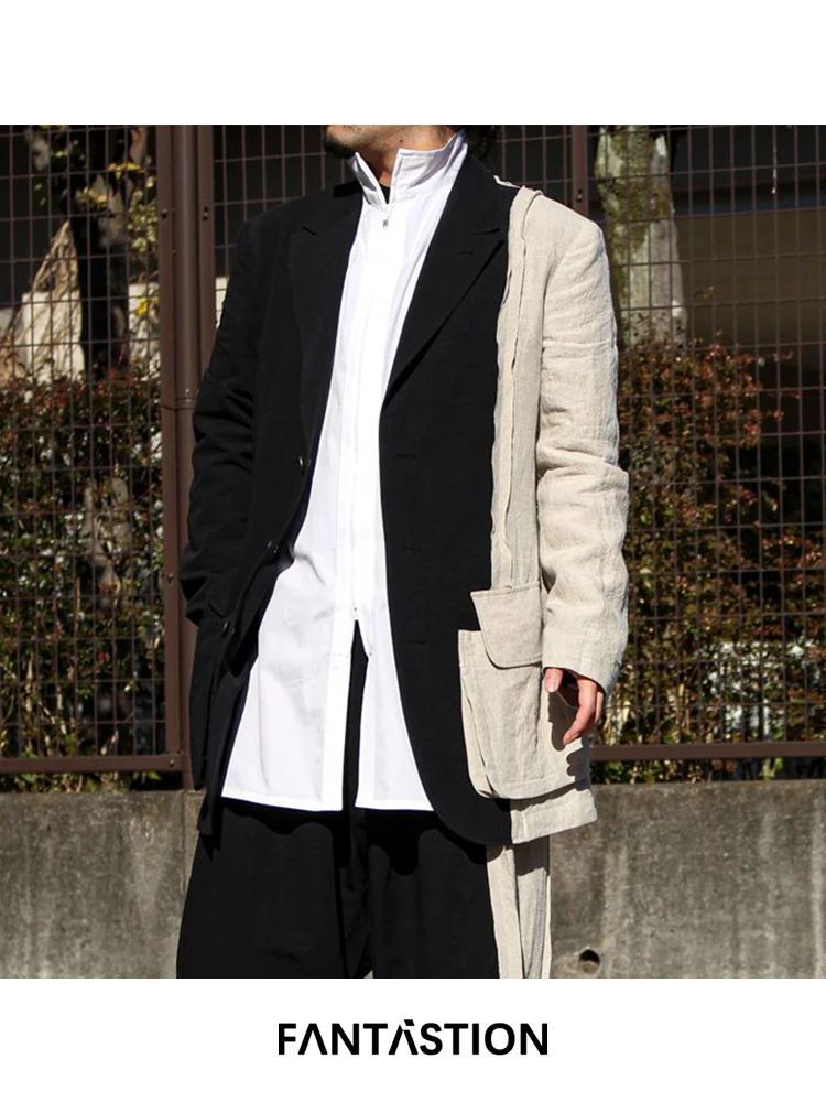 FANTASTION Original Design Black khaki color splicing Blazer linen casual Loose and oversized Unisex Blazers jackets
FANTASTION Original Design Black khaki color splicing Blazer linen casual Loose and oversized Unisex Blazers jackets