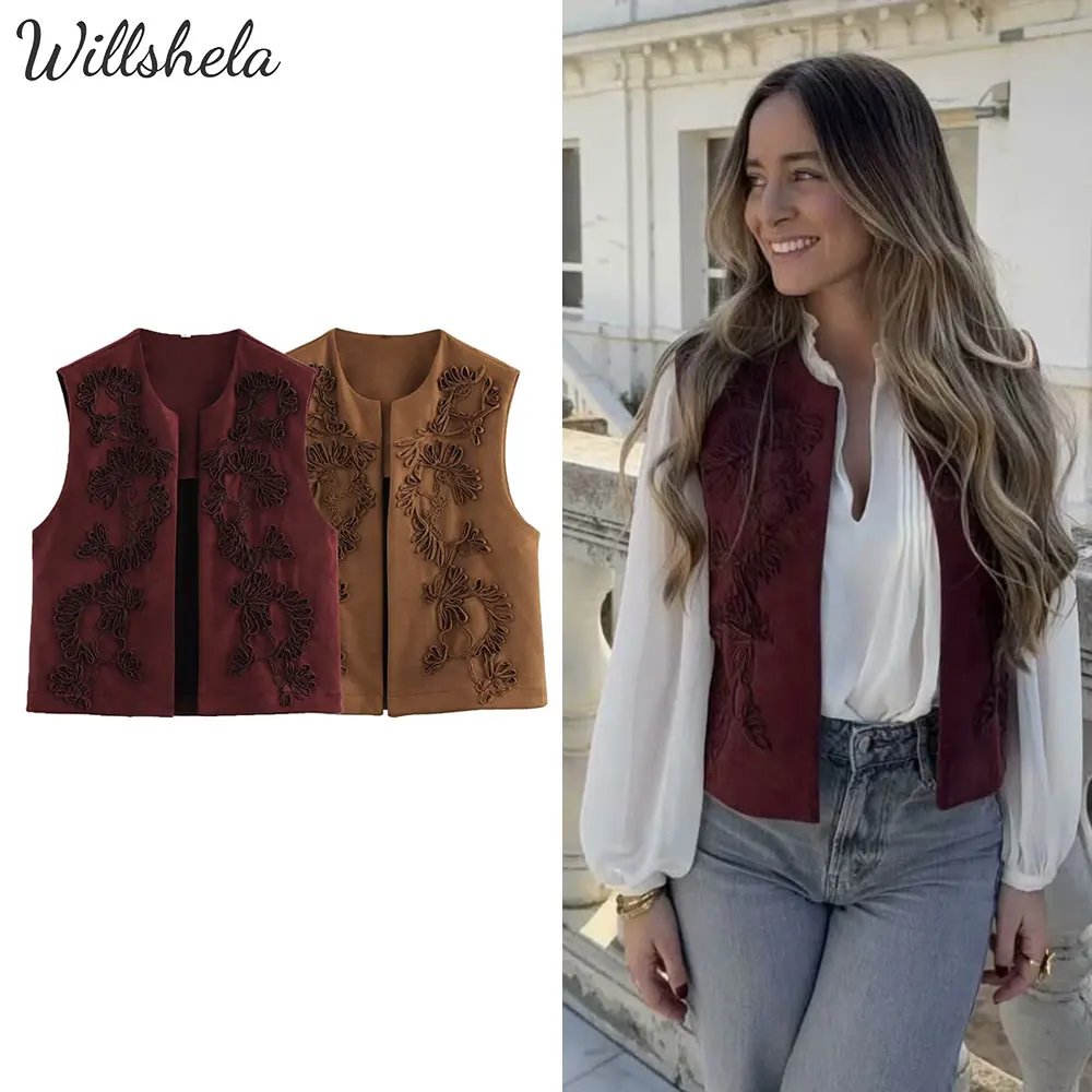 Willshela Women Fashion Vintage Embroidery Vest Round Neck Sleeveless Female Chic Lady Casual Tops Waiscoat
Willshela Women Fashion Vintage Embroidery Vest Round Neck Sleeveless Female Chic Lady Casual Tops Waiscoat