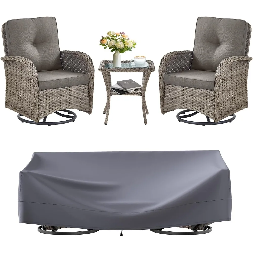 3 Pieces Patio Bistro Set Outdoor Swivel Rocker Patio Chairs with Side Table Patio Furniture for Deck Porch Garden Balcony Pools
3 Pieces Patio Bistro Set Outdoor Swivel Rocker Patio Chairs with Side Table Patio Furniture for Deck Porch Garden Balcony Pools